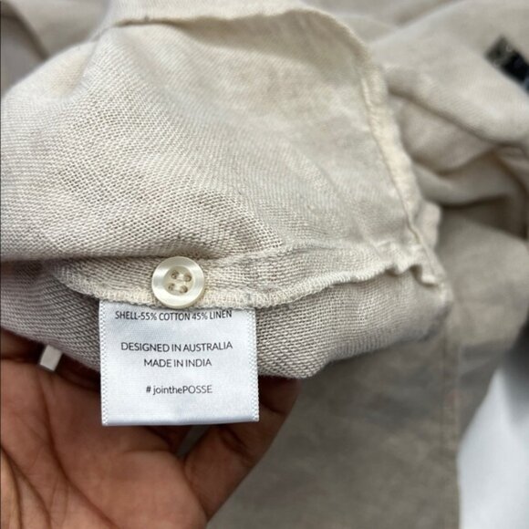 Posse linen shirt Beige Button-Down minimal oversized sophisticated one size - Picture 11 of 16